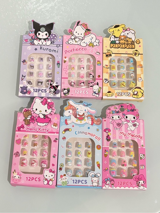 Other - Sanrio Kids Press On Nails Set of 6 Hello Kitty Kuromi My Melody New in Box